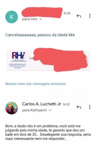 Candidato a emprego recebe resposta de recrutadora e e-mail viraliza: “Passou da idade”