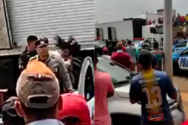 Vídeo: Empresária desmaia após levar tapa de policial militar