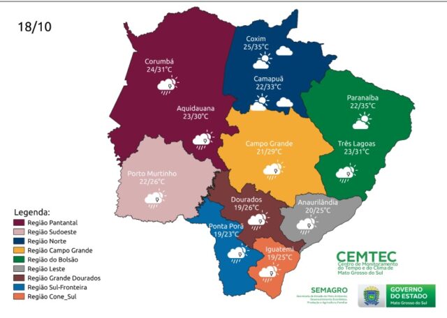 Terça-feira será de tempo instável com pancadas de chuvas