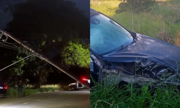 Motorista passa mal, bate em poste e deixa moradores 3h sem energia