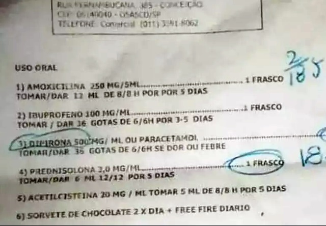 Médico é demitido após receitar sorvete de chocolate e Free Fire