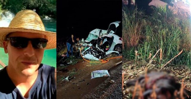 Colisão com anta na BR-267 mata piloto e adolescente de 13 anos